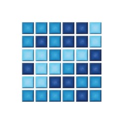 Mosaik- Mosaico mezcla Azul 3 de 2 x 2