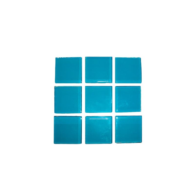 Cristalo Vitreo – Mosaico color azul cancun 2.5 x 2.5