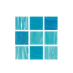 Cristalo Vitreo Luxe – Mosaico mezcla sky clara 3.5 x 3.5