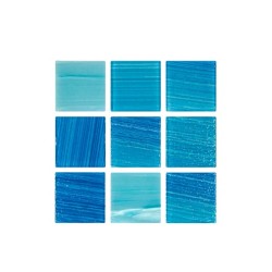 Cristalo Vitreo Luxe – Mosaico mezcla sky media 3.5 x 3.5