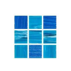 Cristalo Vitreo Luxe – Mosaico mezcla sky oscura 3.5 x 3.5