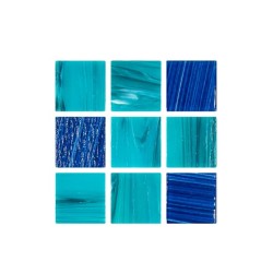 Cristalo Vitreo Luxe – Mosaico mezcla natura azul 3.5 x 3.5
