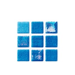 Hispano Glass- Mosaico niebla destellos azul claro