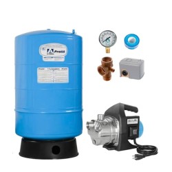 Paquete Hidroneumático tanque Altamira de 20 gal y motobomba PET 0.8 HP para casas de 2 a 3 baños